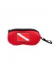 Estuche gafas neopreno con bandera de buceo, color negro