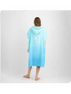 Poncho de toalla turquesa mujer