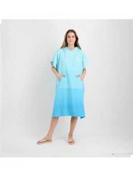 Poncho de toalla turquesa mujer