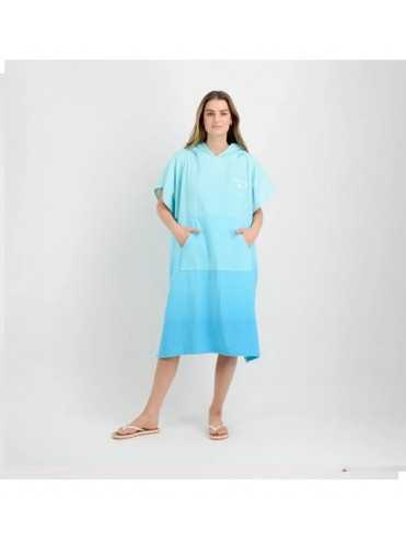 Poncho de toalla turquesa mujer