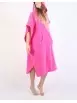 Poncho de toalla rosado mujer