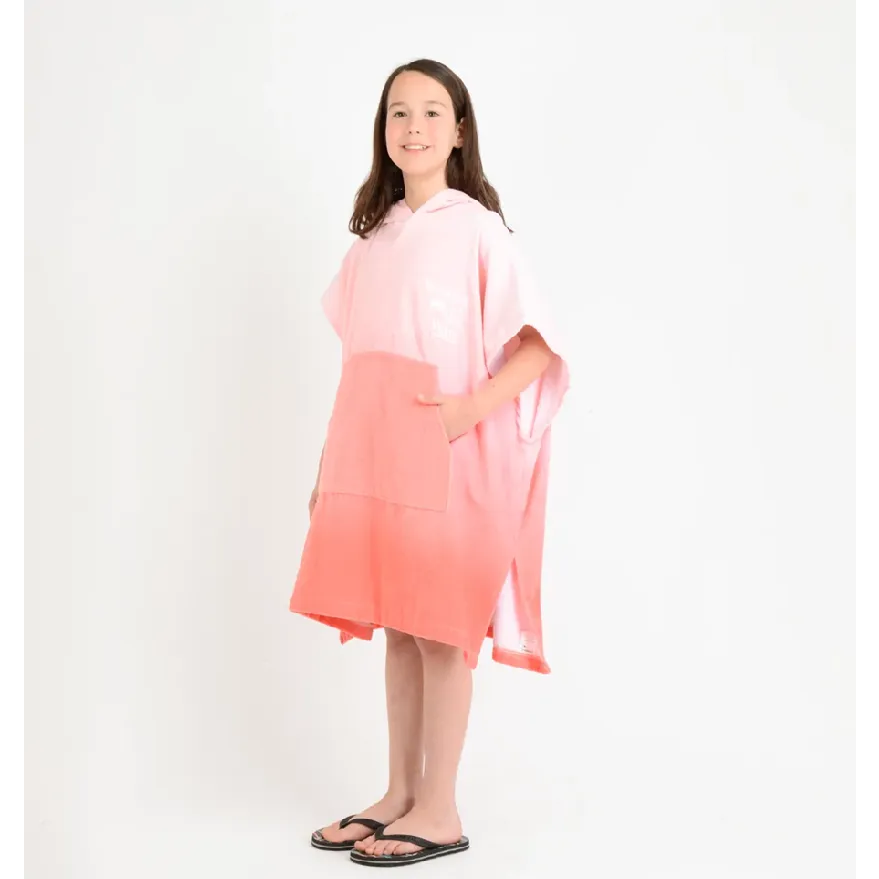 PONCHO TOALLA NIÑA NARANJO