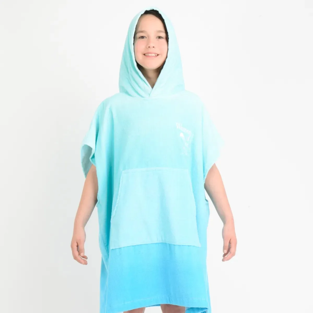 PONCHO TOALLA AZUL TURQUESA / AGUA  NIÑA