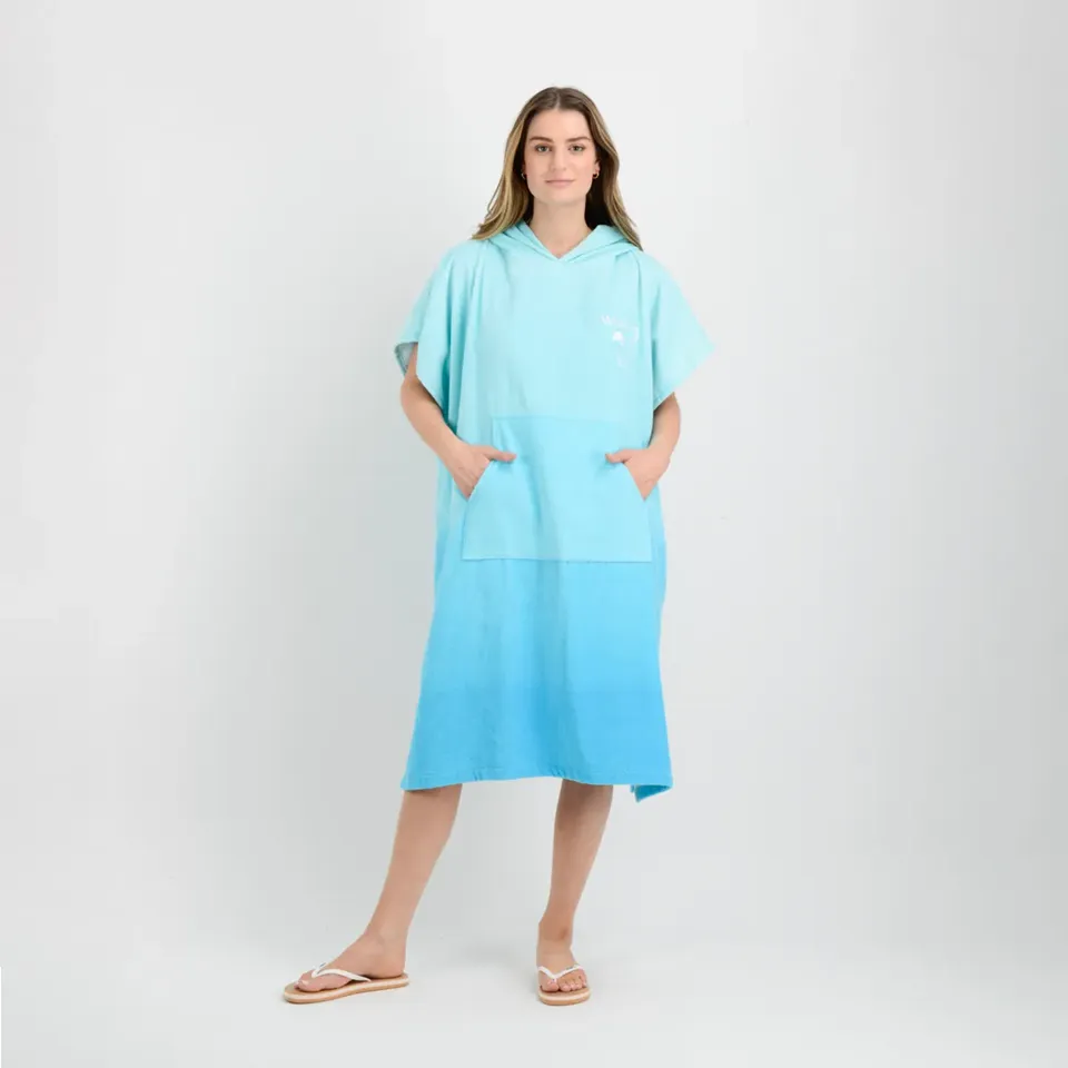PONCHO TOALLA WOW AZUL MUJER