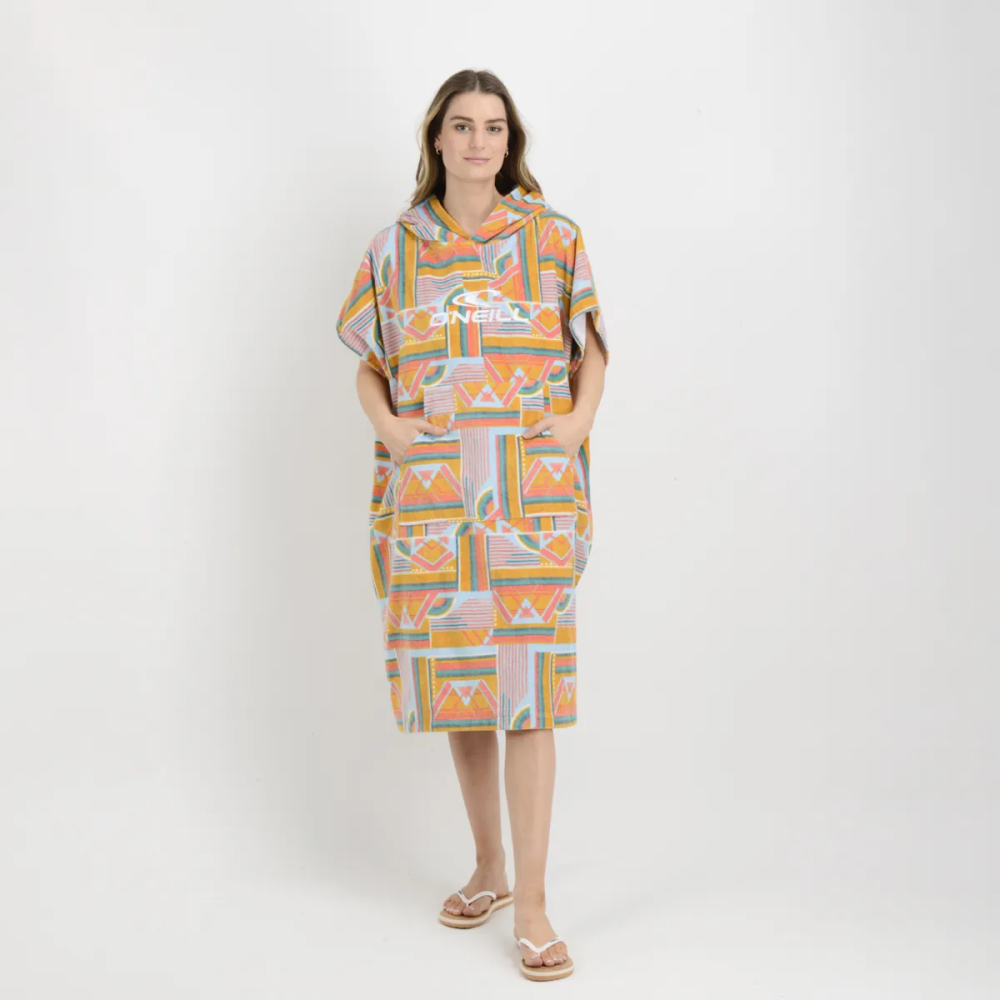 PONCHO TOALLA NARANJA MUJER