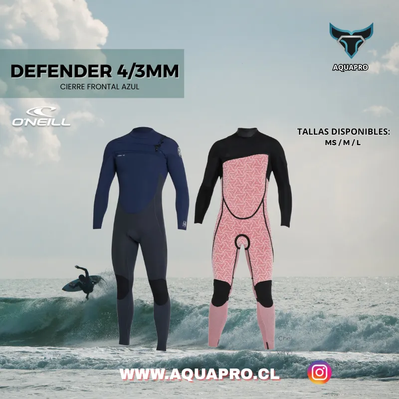 DEFENDER 4/3MM FRONT/ZIP AZUL HOMBRE